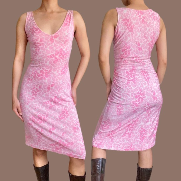 🚫SOLD🚫 The Pink Swirl Silk Dress 💗 - Picture 1 of 4